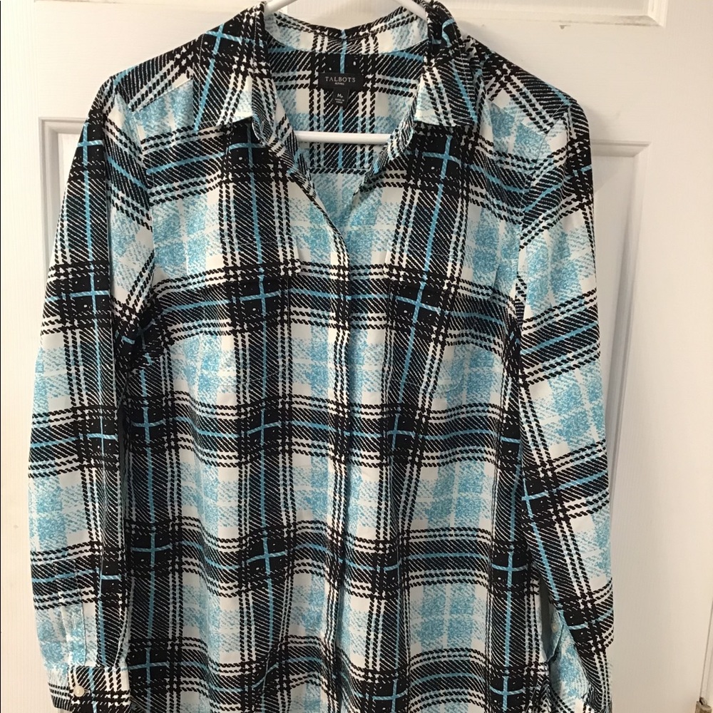TALBOTS CAREER WEAR BLOUSE TOP MEDIUM PETITE EUC